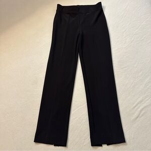 Joseph Ribkoff Elegant Black Straight Leg Slacks Pants with Ankle Slit